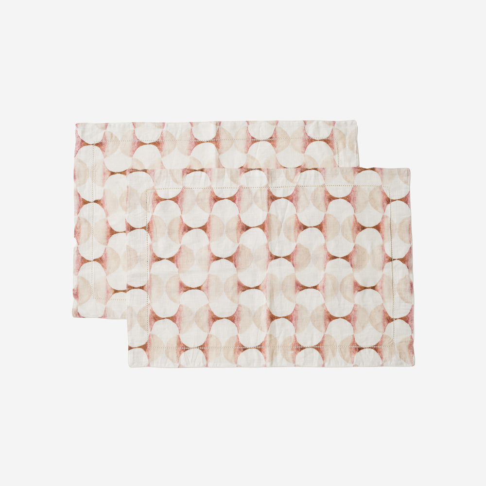 Cove Rectangular Placemats, Set of 2 - Blush