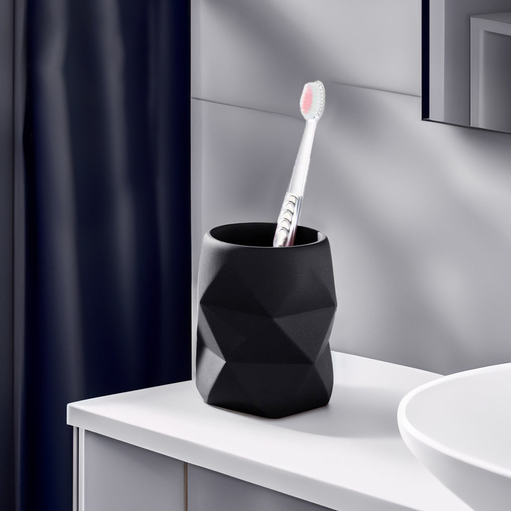 Crackle Toothbrush Tumbler - Black