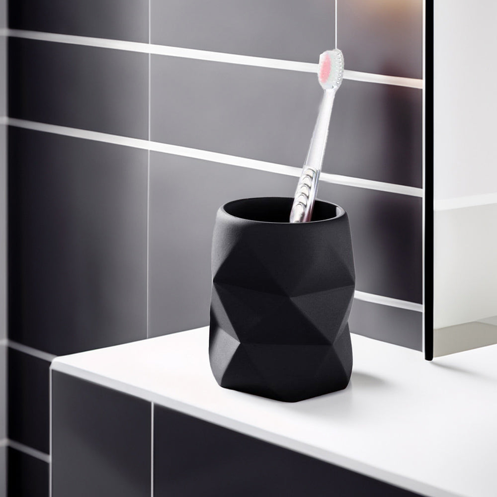 Crackle Toothbrush Tumbler - Black
