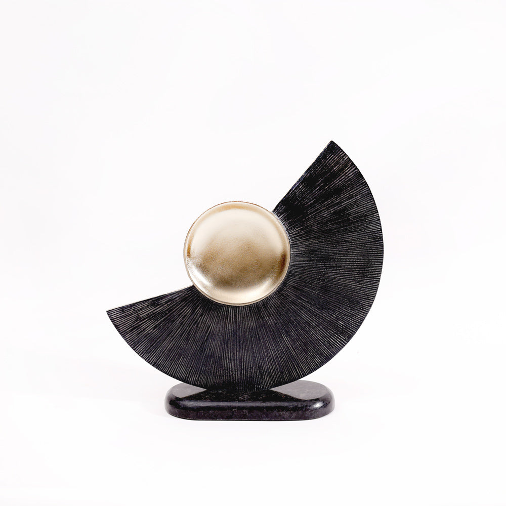 Cradle Abstract Sculpture Medium - Gold Black