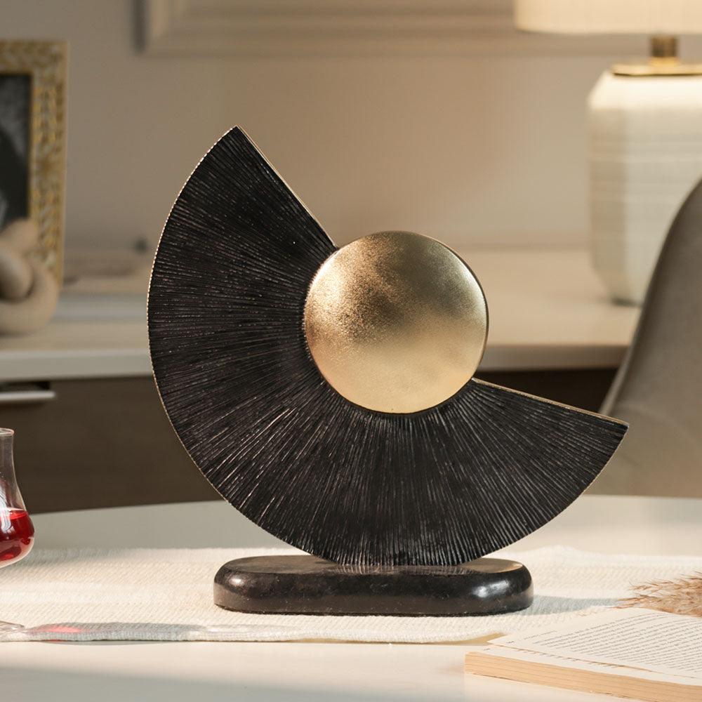 Cradle Abstract Sculpture Small - Gold Black