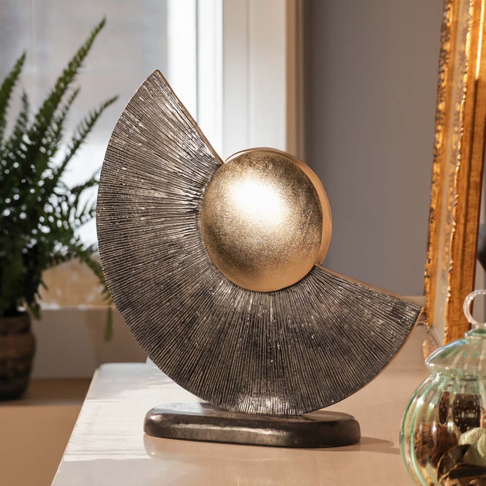 Cradle Abstract Sculpture Medium - Gold Black