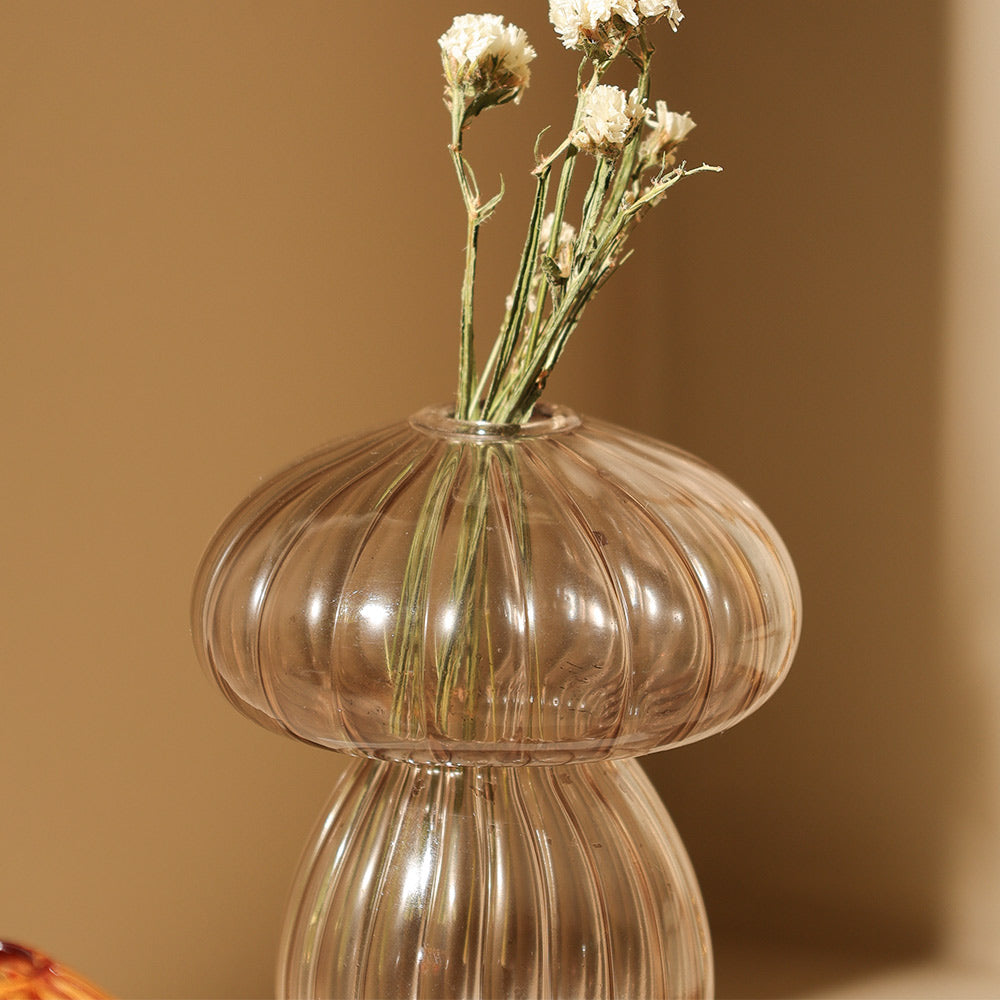 Cremini Mushroom Glass Sculpture - Smoke