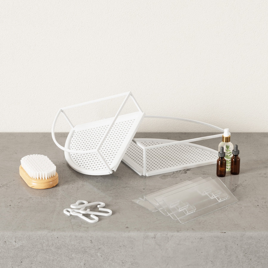 Cubiko Corner Bins, Set of 2 - White