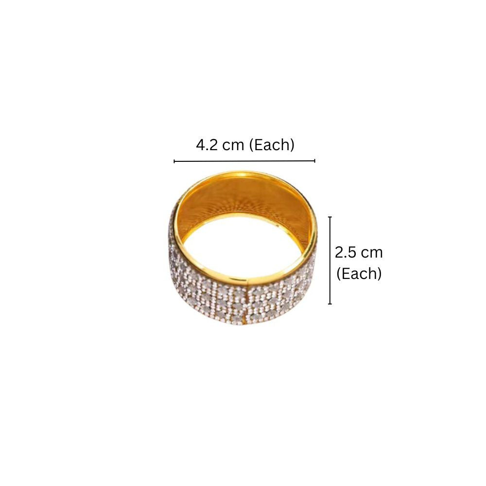 Cuff Metal Napkin Rings, Set of 6 - Gold