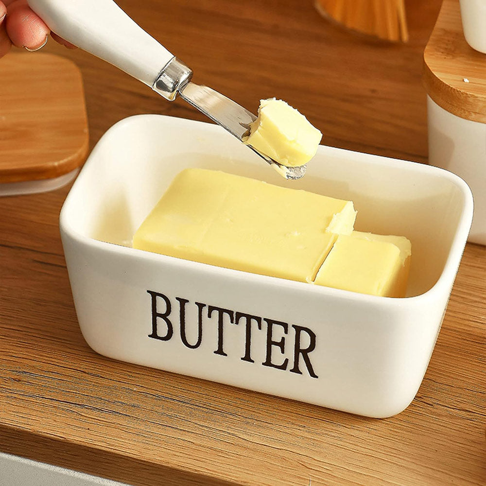 Culina Butter Dish with Spreader Large - White