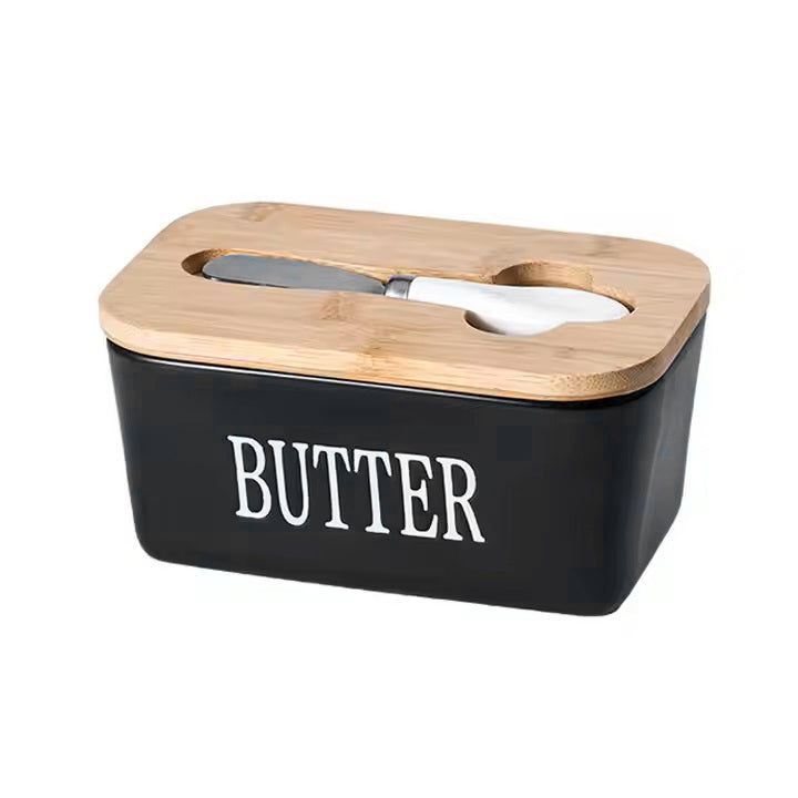 Culina Butter Dish with Spreader Large - Black