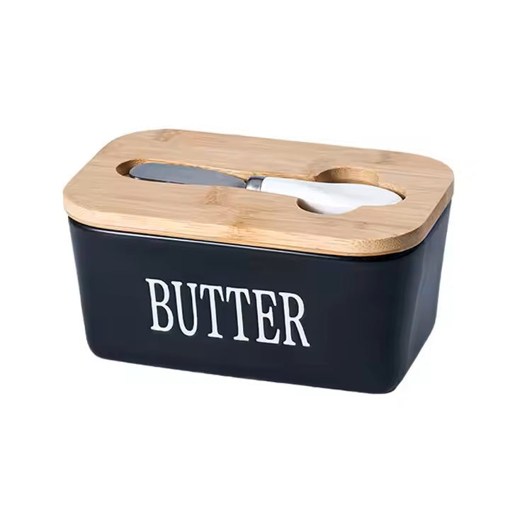 Culina Butter Dish with Spreader Medium - Navy Blue