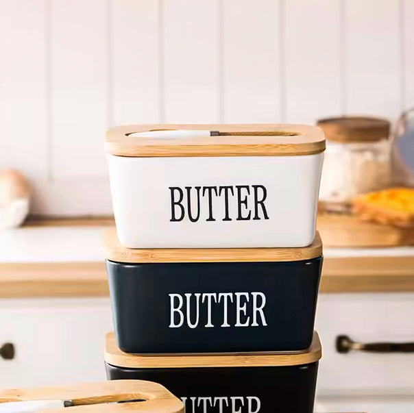 Culina Butter Dish with Spreader Medium - Navy Blue
