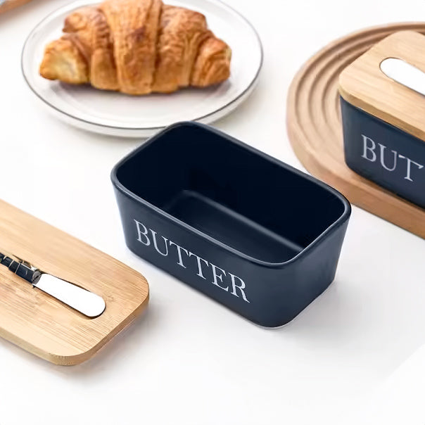Culina Butter Dish with Spreader Medium - Navy Blue