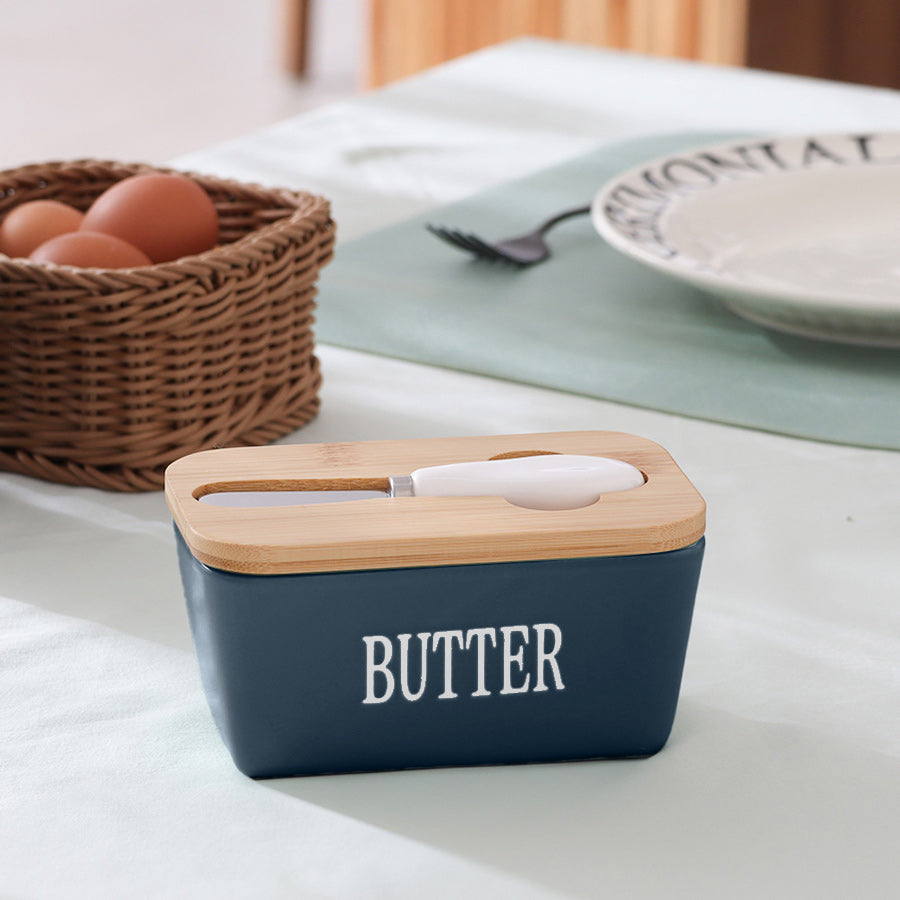 Culina Butter Dish with Spreader Medium - Navy