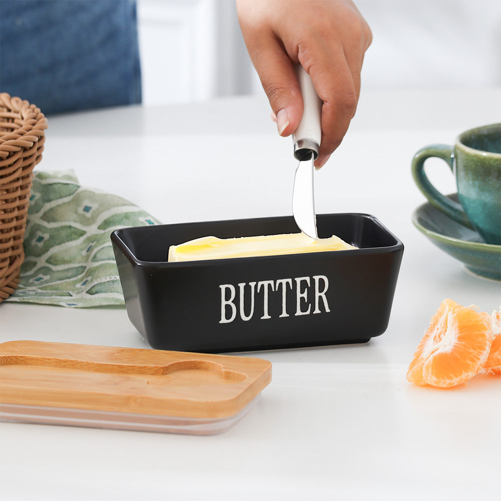 Culina Butter Dish with Spreader Small - Black