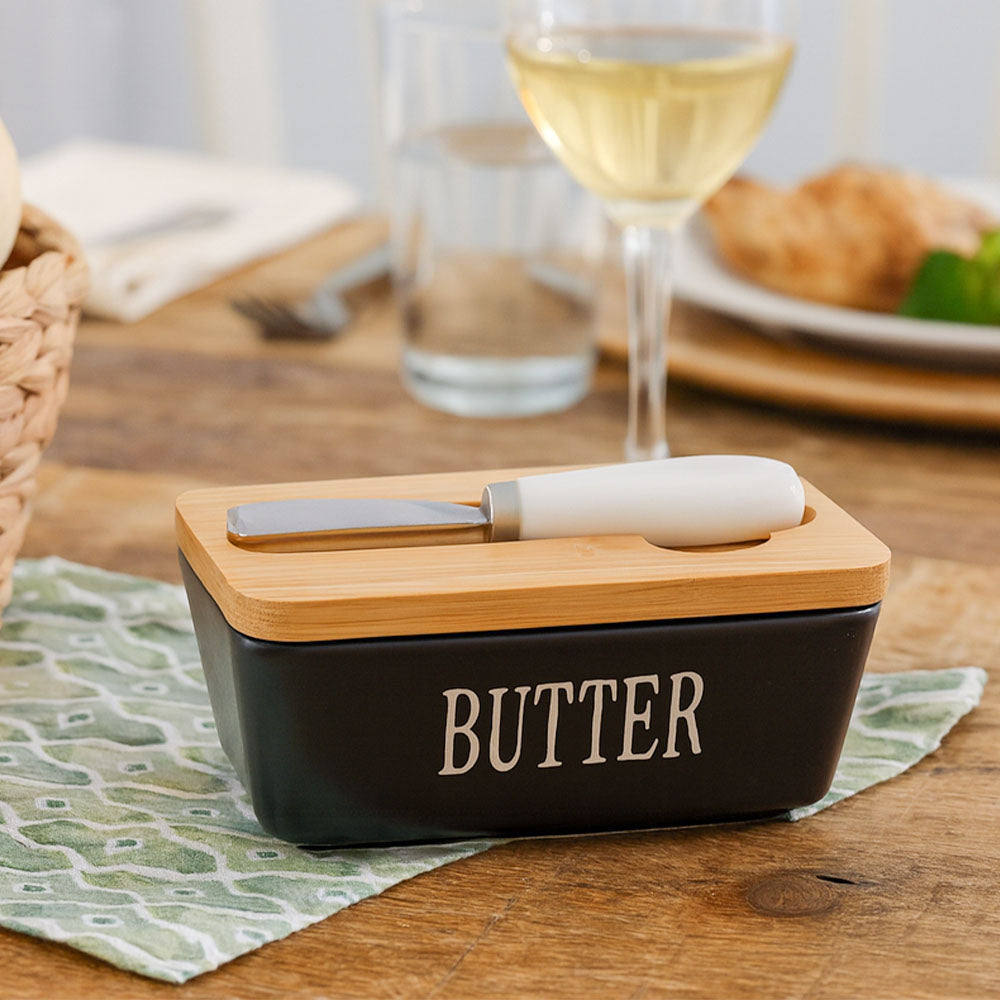 Culina Butter Dish with Spreader Small - Black