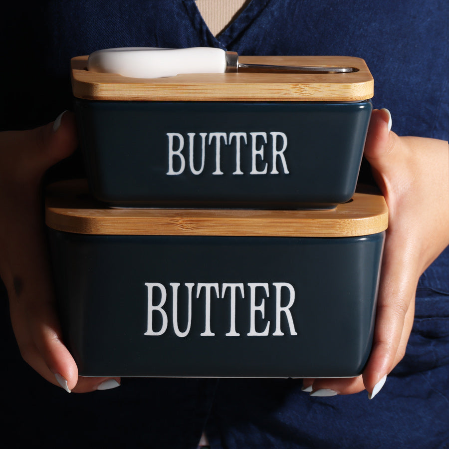 Culina Butter Dish with Spreader Small - Navy Blue