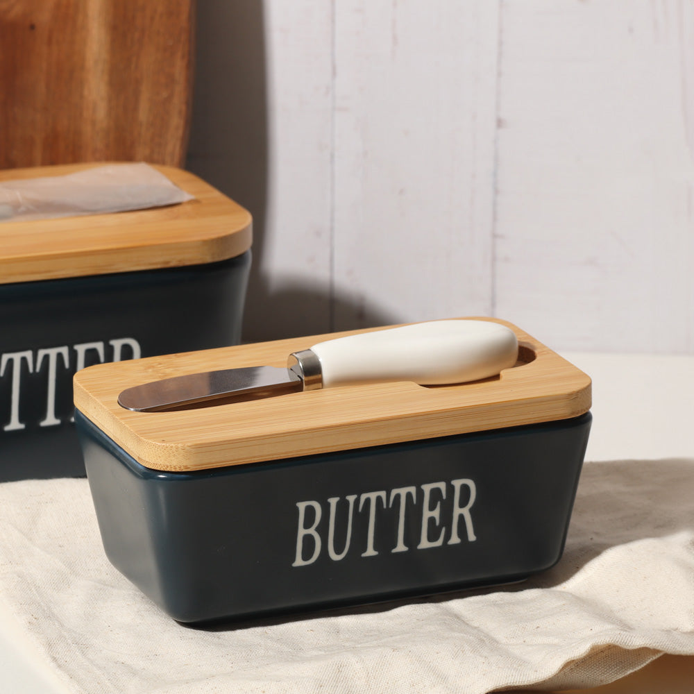 Culina Butter Dish with Spreader Small - Navy Blue