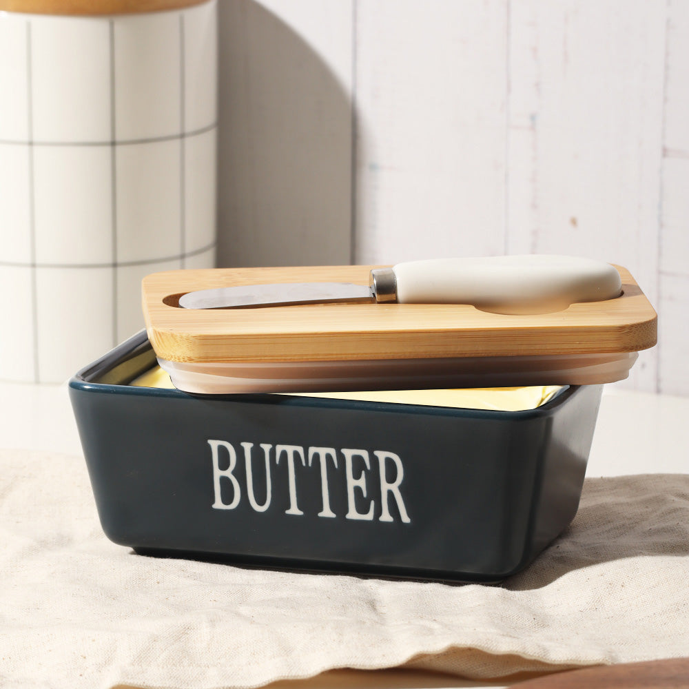 Culina Butter Dish with Spreader Small - Navy Blue