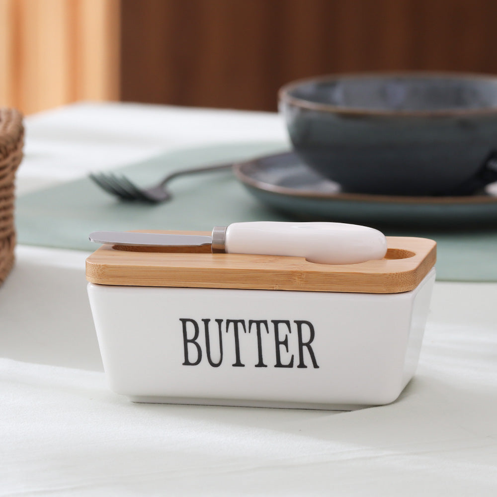 Culina Butter Dish with Spreader Small - White