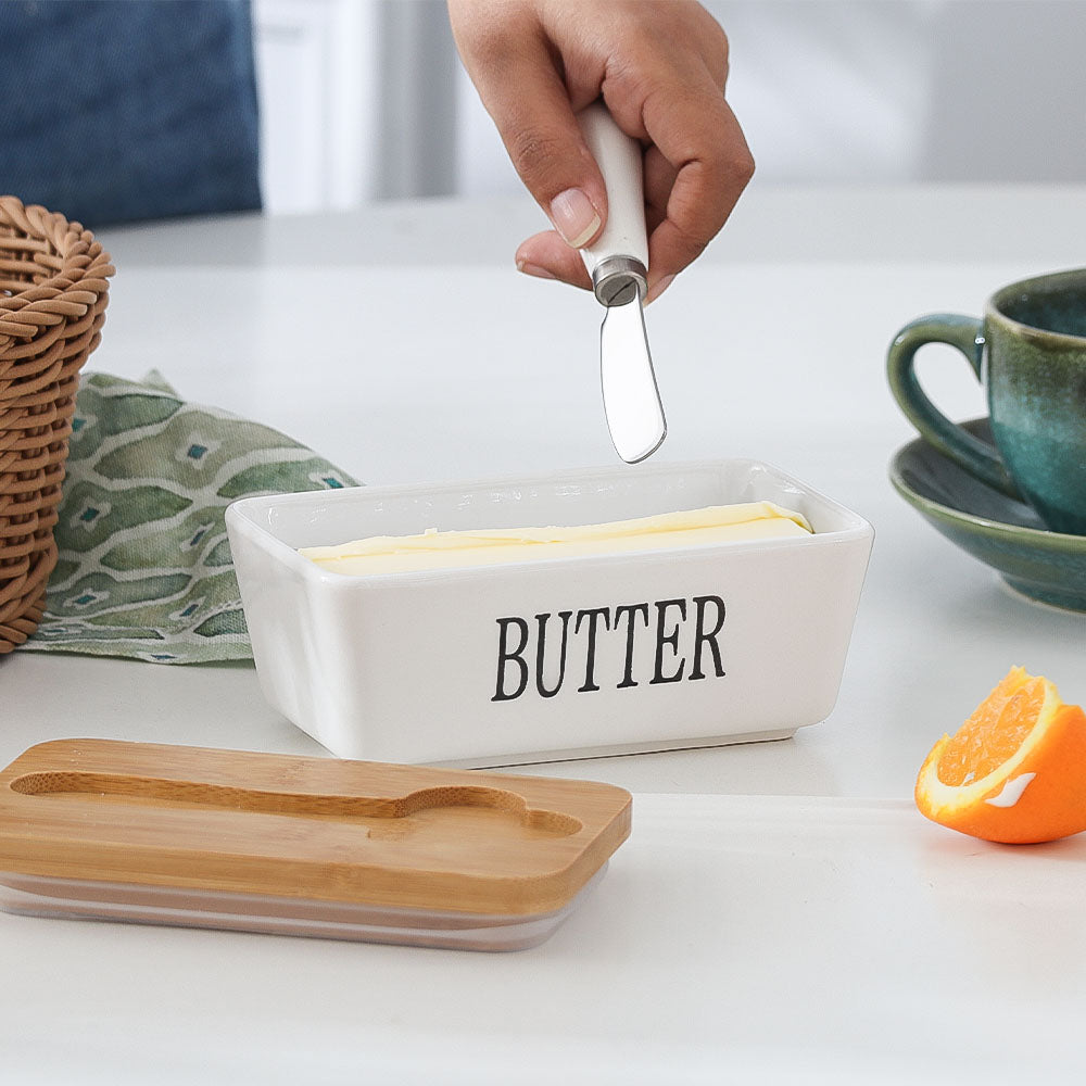 Culina Butter Dish with Spreader Small - White