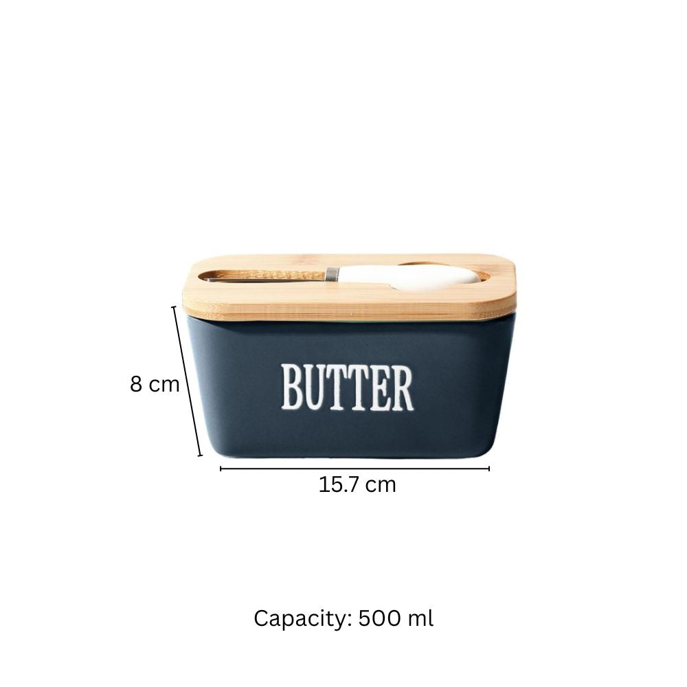 Culina Butter Dish with Spreader Medium - Navy