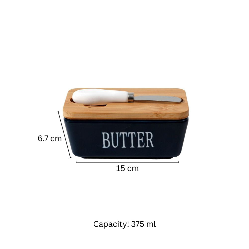 Culina Butter Dish with Spreader Small - Navy Blue