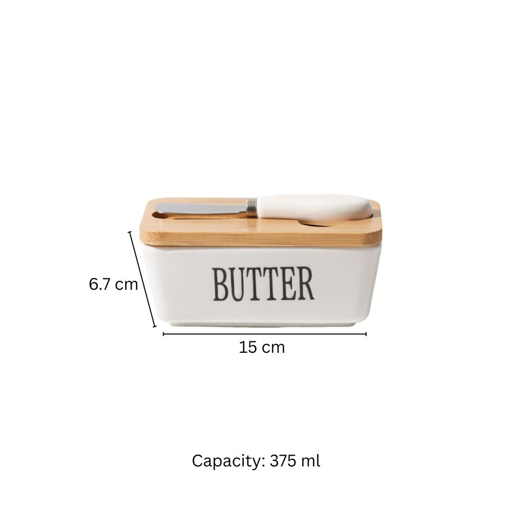Culina Butter Dish with Spreader Small - White