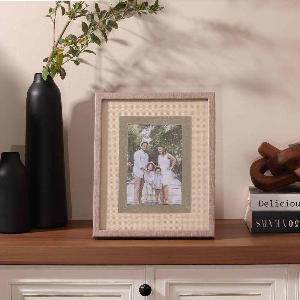 Curva Glass Photo Frame Medium - Beige Cream