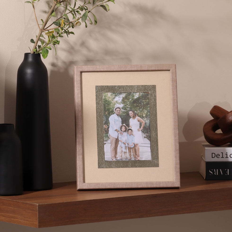 Curva Glass Photo Frame Medium - Beige Cream
