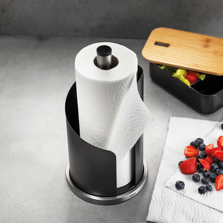 Curve Kitchen Roll Holder - Black