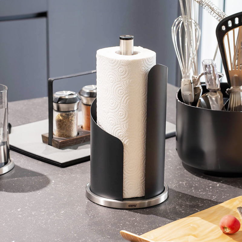 Curve Kitchen Roll Holder - Black