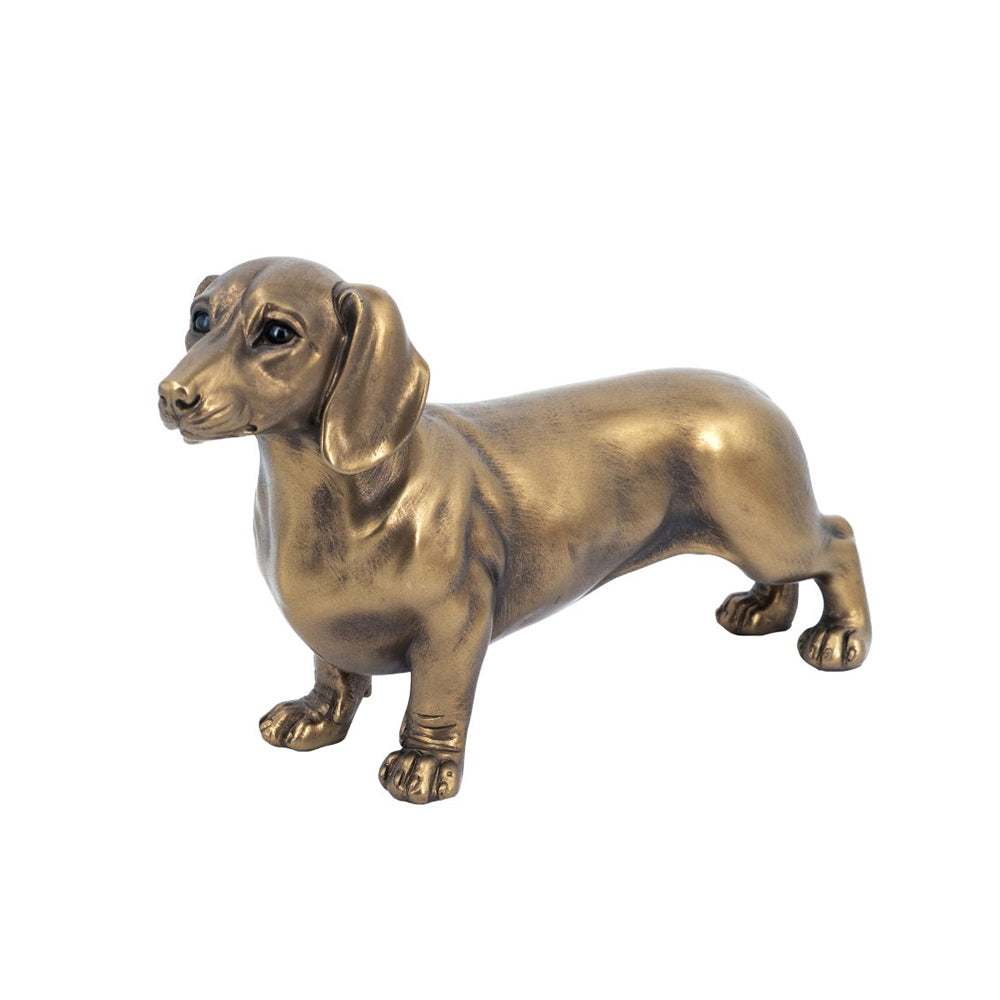 Dachshund Sculpture Medium - Dull Gold