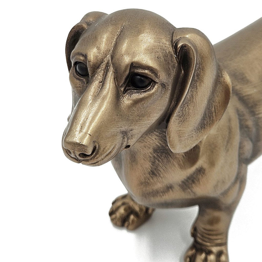 Dachshund Sculpture Medium - Dull Gold