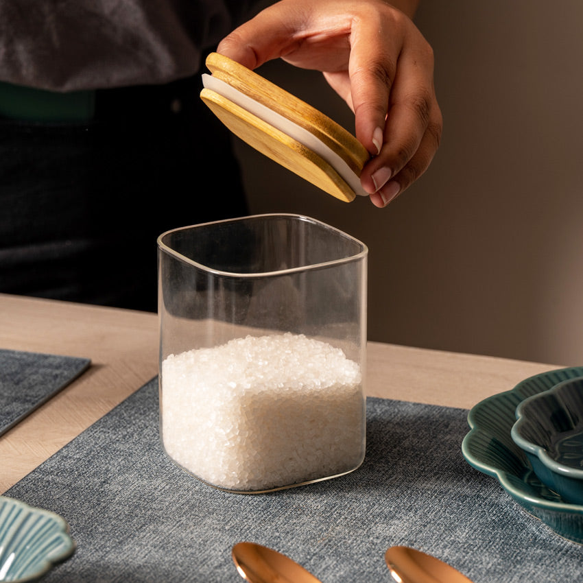 Daily Square Glass Storage Jar - Medium