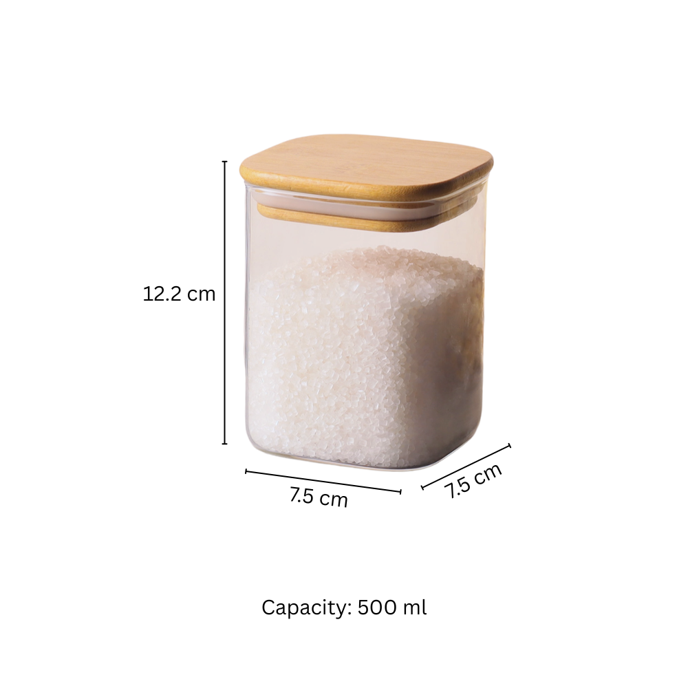 Daily Square Glass Storage Jar - Medium