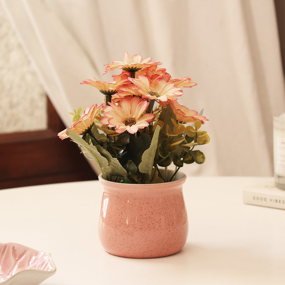 Daisies Artificial Potted Plant - Sunset Pink