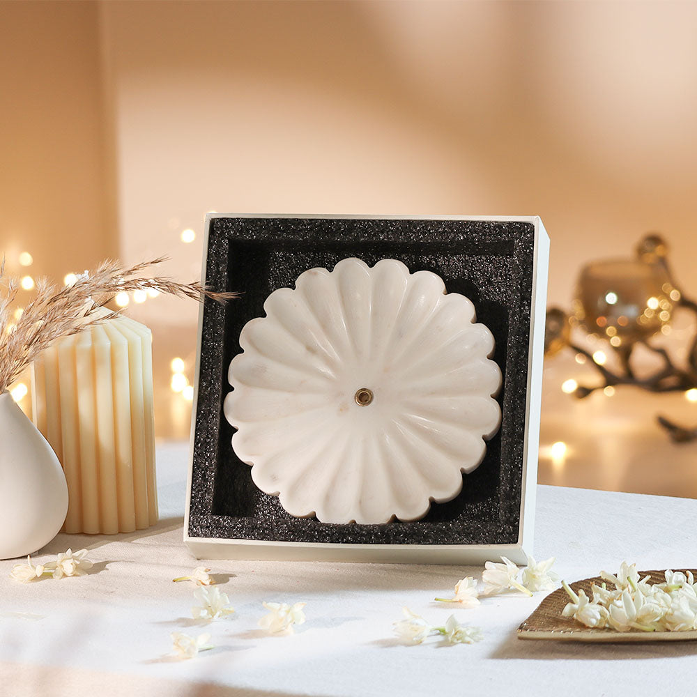 Daisy Marble Incense Holder Gift Box