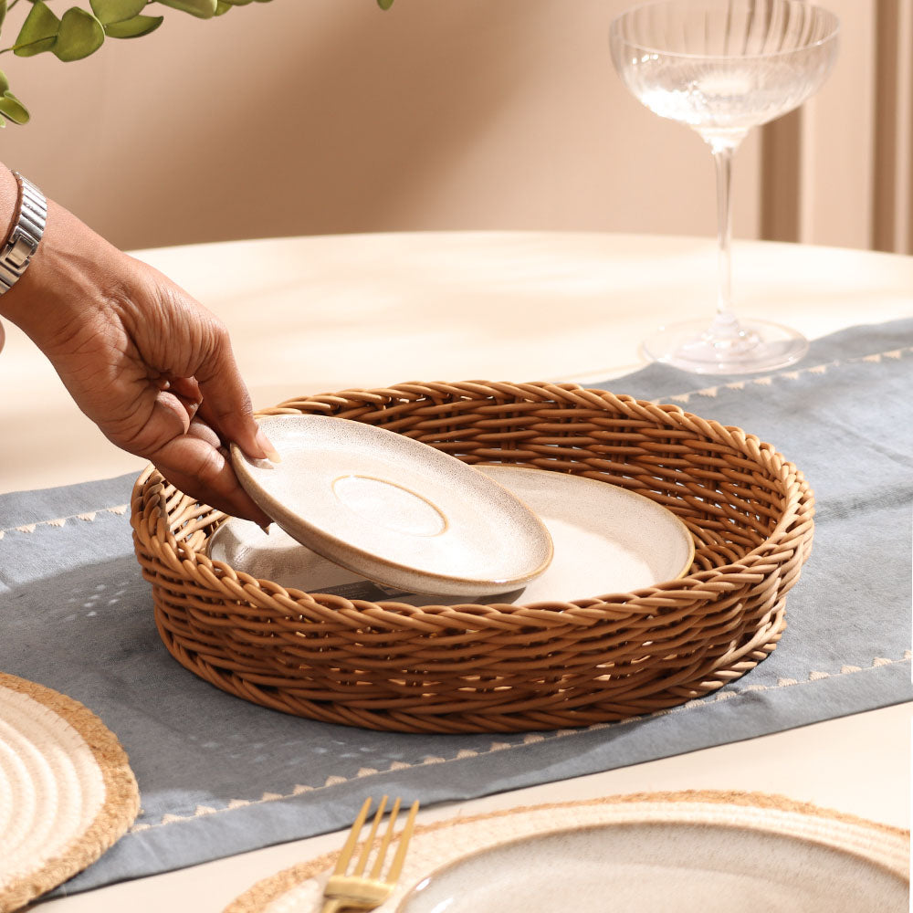 Dara Round Basket Medium - Khaki