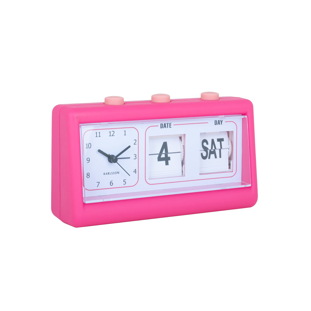 Data Flip Alarm Clock - Bright Pink