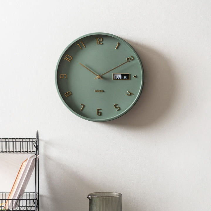 Data Flip Wall Clock 30cm - Jungle Green