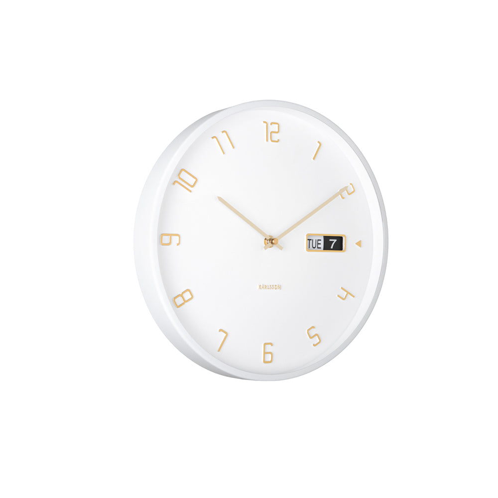 Data Flip Wall Clock 30cm - White