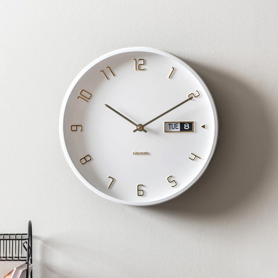 Data Flip Wall Clock 30cm - White