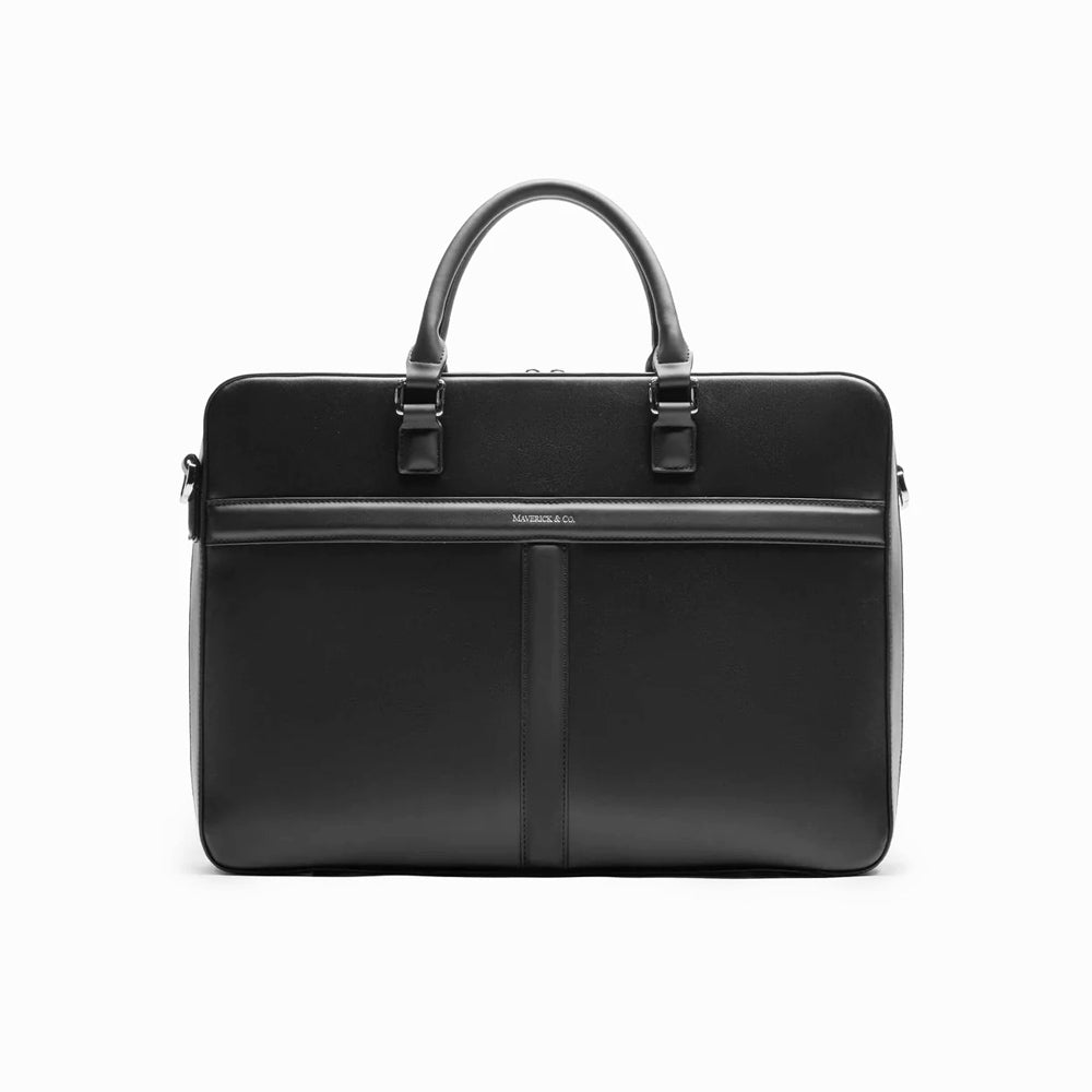Delta Leather Briefcase - Black