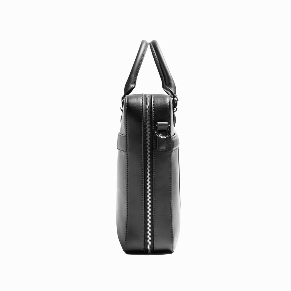 Delta Leather Briefcase - Black