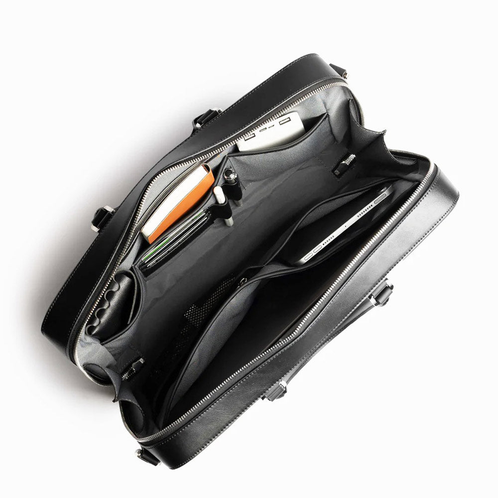 Delta Leather Briefcase - Black