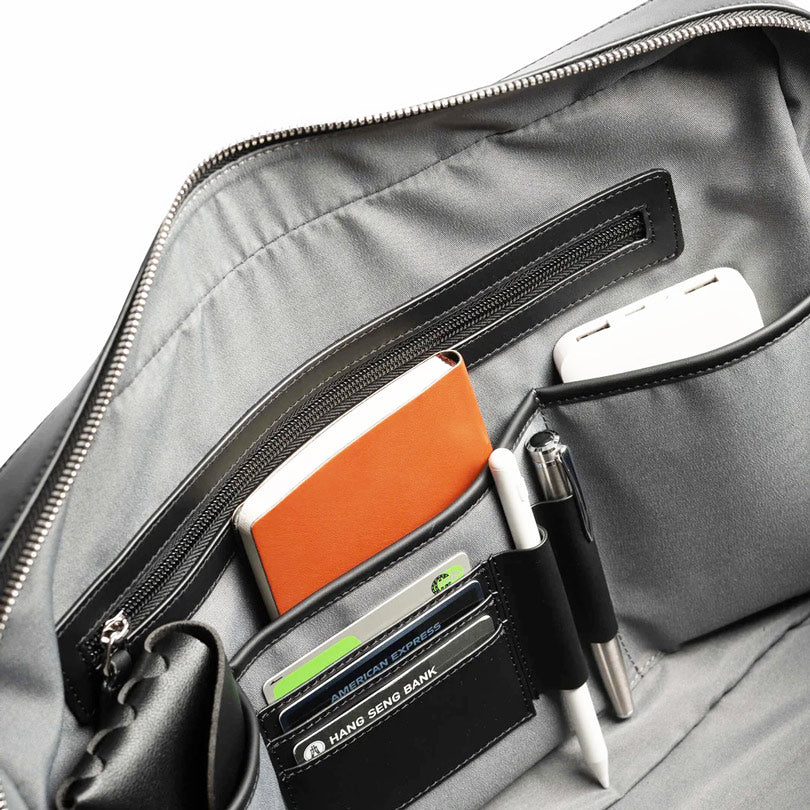 Delta Leather Briefcase - Black
