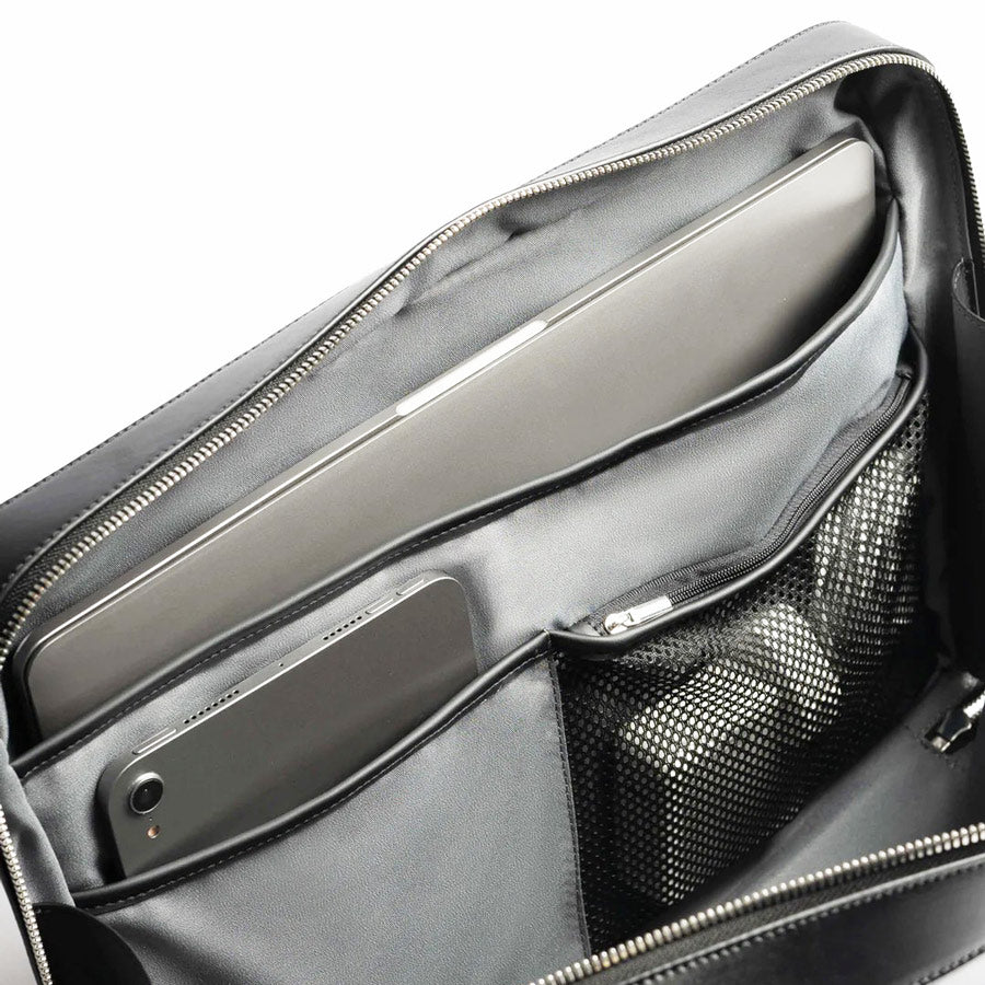 Delta Leather Briefcase - Black