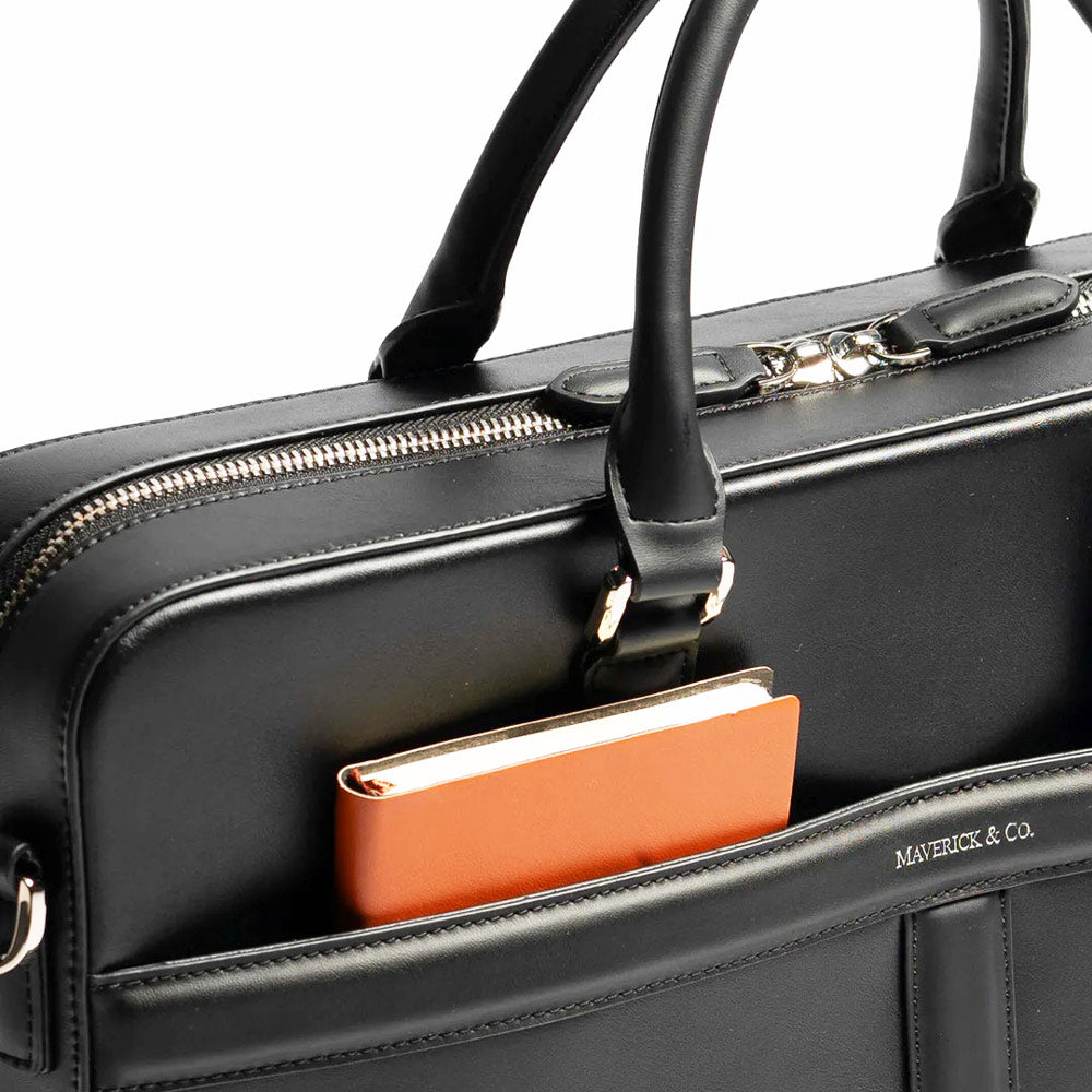 Delta Leather Briefcase - Black