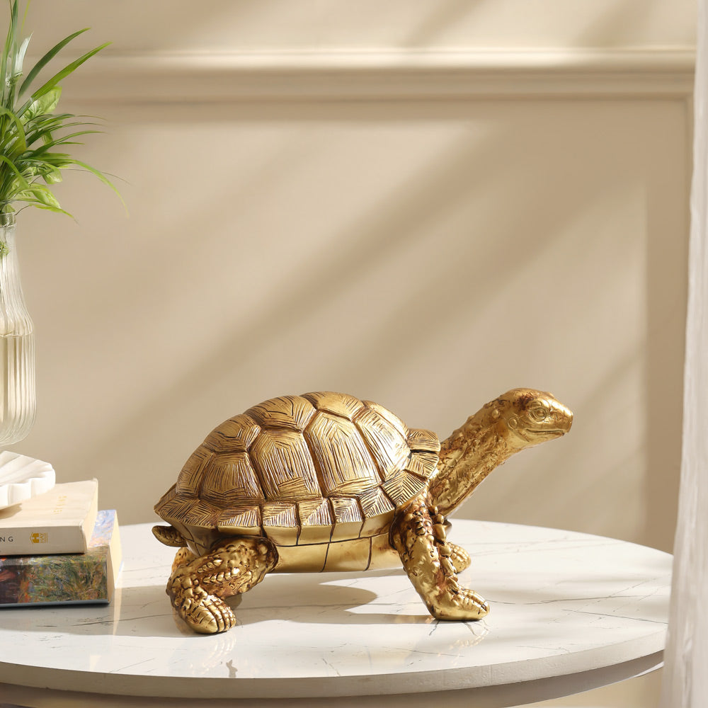 Desert Tortoise Sculpture - Gold
