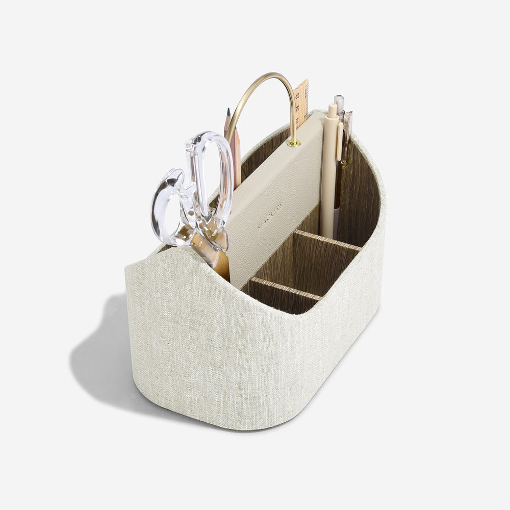 Desk Caddy - Oatmeal & Linen