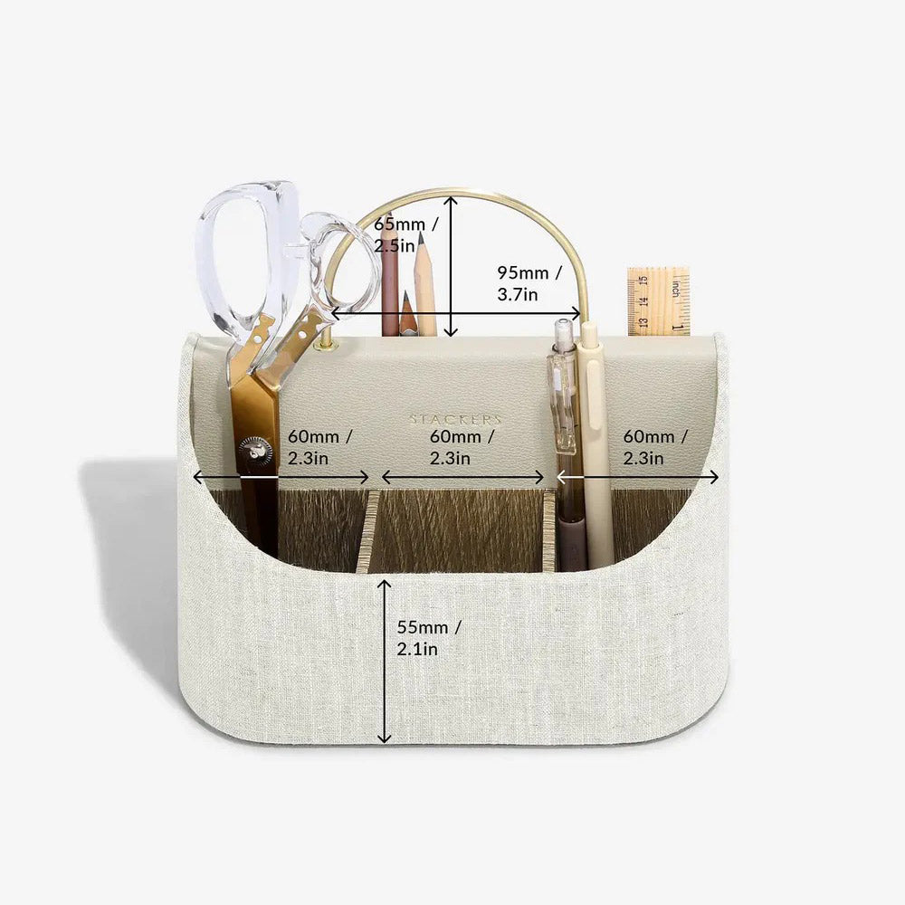 Desk Caddy - Oatmeal & Linen