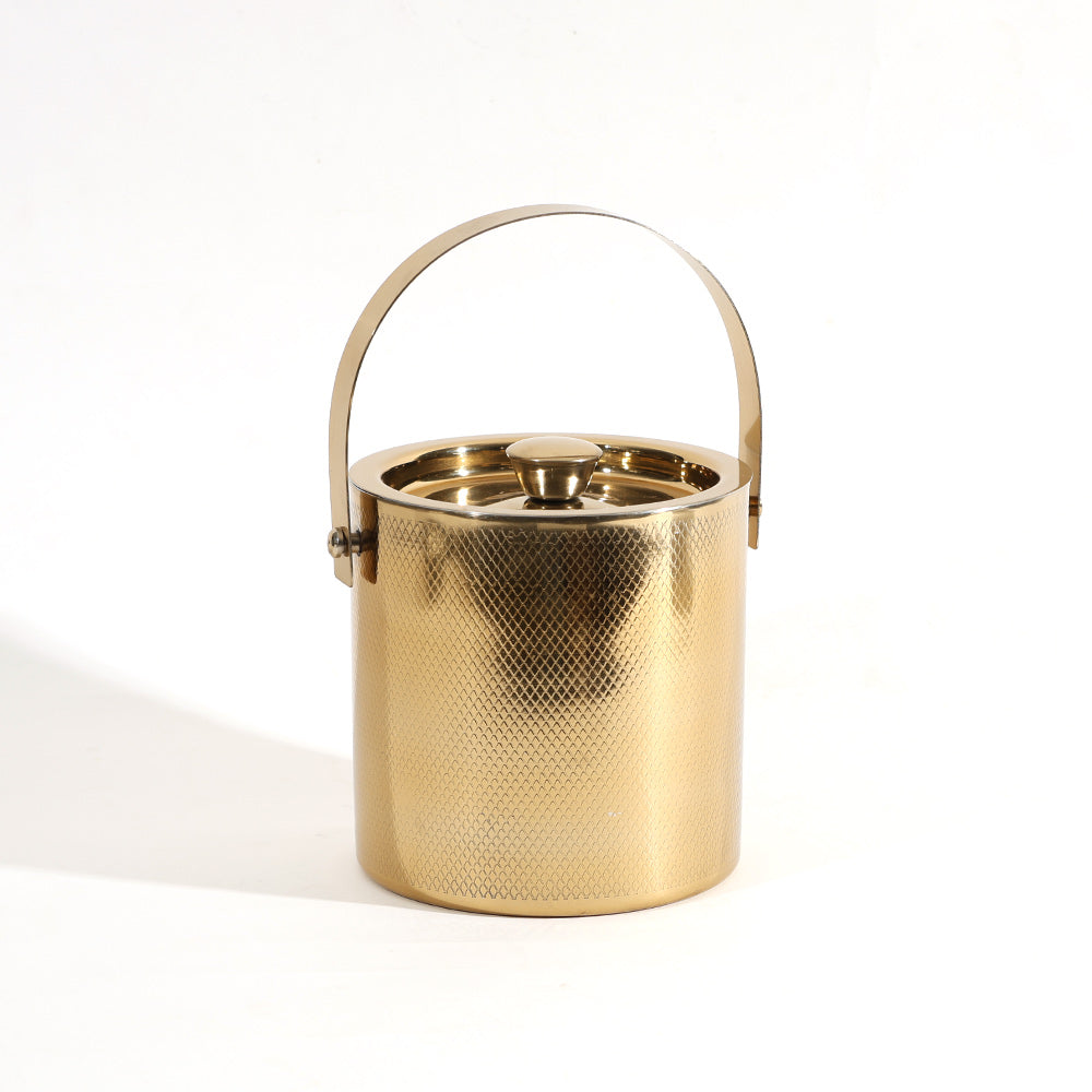 Deus Double-Wall Ice Bucket with Lid - Gold